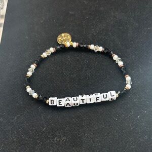 Chic Beaded Bracelet - Black, Gold, and White